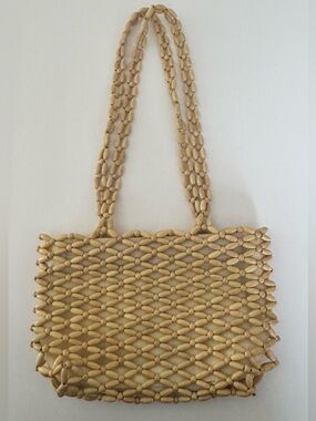 Timmy Woods Beverly Hills Wooden Beaded Handbag